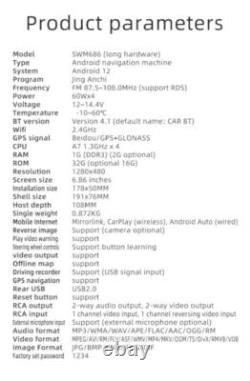 Single DIN Car GPS Navigation Video Player FM Bluetooth Radio CarPlay Android