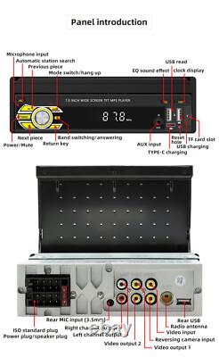Touch Screen Car Stereo MP5 Player Radio BT For Carplay Android Auto Head Unit