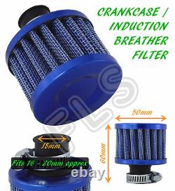 UNIVERSAL OIL MINI BREATHER AIR FILTER FUEL CRANKCASE UN1109-18 BLUE-Ford 1