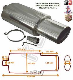 UNIVERSAL STAINLESS STEEL PERFORMANCE EXHAUST BACKBOX BK15071 Ford 1