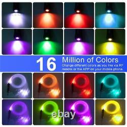 Universal 32W 490Pcs Fiber Optic RGB LED Car Roof Ceiling Star Light Lamp BT APP