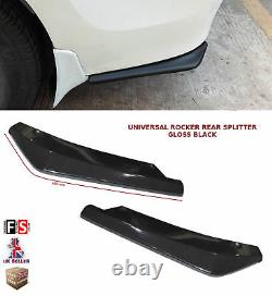 Universal Rear Bumper Lip Extension Rocker Splitter Gloss Black-frd1