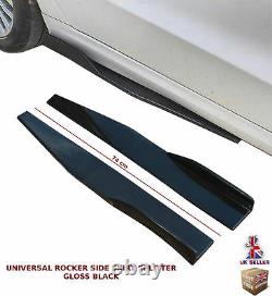 Universal Side Skirt Extension Blades Rocker Splitter 74cm Gloss Black-frd1