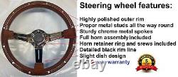 Wood Wooden Steering Wheel & Boss Kit Fit Ford Capri Mk1 Mk2, Cortina, Escort