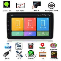 10.1in 1din Android 9.0 Voiture Stereo Head Unit Wifi Gps Sat Nav Touch Écran Mp5