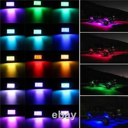 16Pods LED RGB sous voiture ATV UTV lumières de roche néon sous la carrosserie lampe App UK