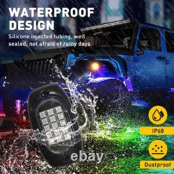 16Pods LED RGB sous voiture ATV UTV lumières de roche néon sous la carrosserie lampe App UK