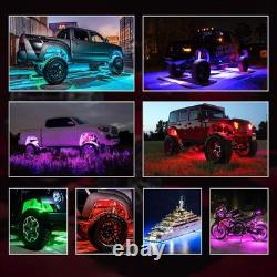 16Pods LED RGB sous voiture ATV UTV lumières de roche néon sous la carrosserie lampe App UK