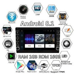 1+16g 1 Din Réglable 8po Android 8.1 Quad-core Car Stereo Radio Wifi Gps Navi