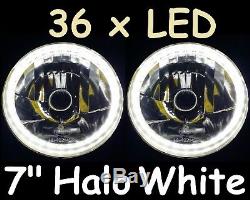 1pr Blanc 7 Halo Lumières Et 70w Hid Kit Ford Escort Mk1 Cortina Mk2 Lumières