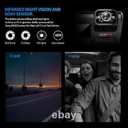 2160p Dual Lens Car Dvr Front Inside Caméra Vidéo Dash Cam Recorder Night Vision