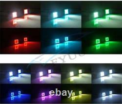 2X 3Cube Pods Lampes de Travail LED BT RGB Halo Yeux d'Ange Kit de Poursuite + Faisceau de Câblage