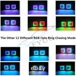 2X 3Cube Pods Lampes de Travail LED BT RGB Halo Yeux d'Ange Kit de Poursuite + Faisceau de Câblage