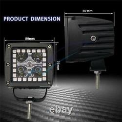 2X 3Cube Pods Lampes de Travail LED BT RGB Halo Yeux d'Ange Kit de Poursuite + Faisceau de Câblage