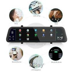 2-lens 12 '' Caméra Dash Dvr Voiture Android Gps 4g Wifi Adas Rearview Mirror 2g + 32g