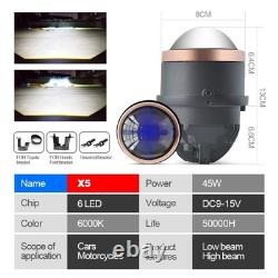 2 pièces 3,0'' Lentille de projecteur bi-LED de phare laser faisceau haut/bas pour support Ford