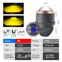 2 pièces 3,0'' Lentille de projecteur de phare laser Bi LED faisceau code/phare pour support Ford
