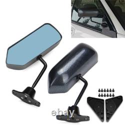 2 x rétroviseurs latéraux de voiture réglables, style fibre de carbone, couleur bleue miroir