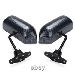 2 x rétroviseurs latéraux de voiture réglables, style fibre de carbone, couleur bleue miroir