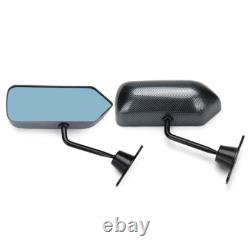 2 x rétroviseurs latéraux de voiture réglables, style fibre de carbone, couleur bleue miroir