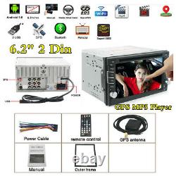 2din 6.2 Car Stereo Sat Nav Gps Lecteur DVD Miroir Lien Usb Radio Wifi 4g / 3g