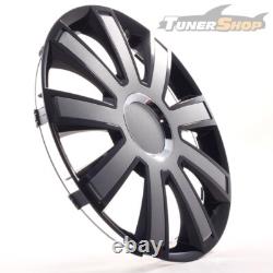4 enjoliveurs de roue 14 pouces Flash VIII noir / gris pour Citroën Ford