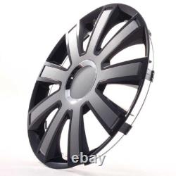 4 enjoliveurs de roue 14 pouces Flash VIII noir / gris pour Citroën Ford