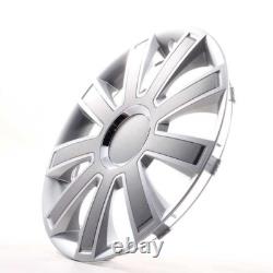 4 enjoliveurs de roue 16 pouces Flash II argent / gris pour Citroën Ford La