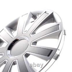 4 enjoliveurs de roue 16 pouces Flash II argent / gris pour Citroën Ford La