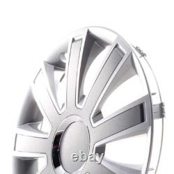 4 enjoliveurs de roue 16 pouces Flash II argent / gris pour Citroën Ford La