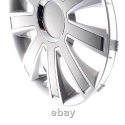 4 enjoliveurs de roue 16 pouces Flash II argent / gris pour Citroën Ford La