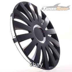 4 enjoliveurs de roue de 14 pouces Sail Noir pour Citroën Ford Lancia