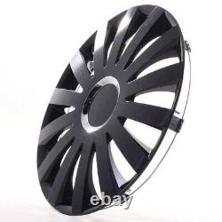 4 enjoliveurs de roue de 14 pouces Sail Noir pour Citroën Ford Lancia
