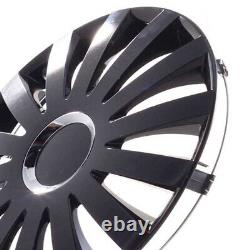 4 enjoliveurs de roue de 14 pouces Sail Noir pour Citroën Ford Lancia