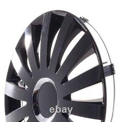 4 enjoliveurs de roue de 14 pouces Sail Noir pour Citroën Ford Lancia