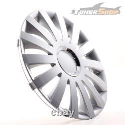 4 enjoliveurs de roue de 14 pouces Sail Plus argent pour Citroën Ford Lancia M