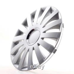 4 enjoliveurs de roue de 14 pouces Sail Plus argent pour Citroën Ford Lancia M