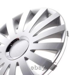 4 enjoliveurs de roue de 14 pouces Sail Plus argent pour Citroën Ford Lancia M