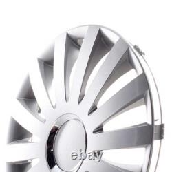 4 enjoliveurs de roue de 14 pouces Sail Plus argent pour Citroën Ford Lancia M
