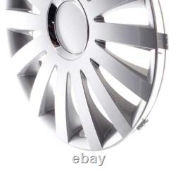 4 enjoliveurs de roue de 14 pouces Sail Plus argent pour Citroën Ford Lancia M