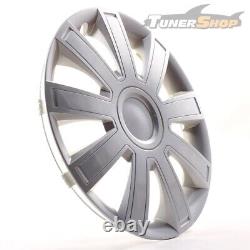 4 enjoliveurs de roues 15 pouces Arrow Lux argent pour Citroën Ford Lancia M