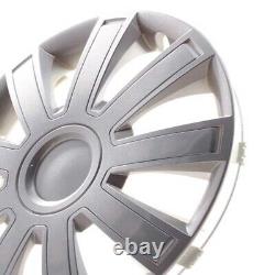 4 enjoliveurs de roues 15 pouces Arrow Lux argent pour Citroën Ford Lancia M