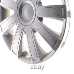 4 enjoliveurs de roues 15 pouces Arrow Lux argent pour Citroën Ford Lancia M