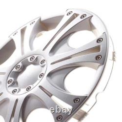4 enjoliveurs de roues de 13 pouces Tobago Lux argent pour Citroën Ford Lancia