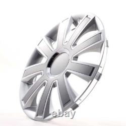 4 enjoliveurs de roues de 15 pouces Flash II argent / gris pour Citroën Ford La