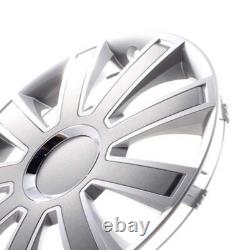 4 enjoliveurs de roues de 15 pouces Flash II argent / gris pour Citroën Ford La