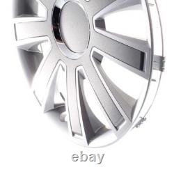 4 enjoliveurs de roues de 15 pouces Flash II argent / gris pour Citroën Ford La