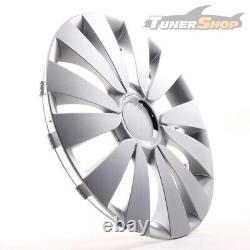 4 enjoliveurs de roues de 15 pouces Sky silver pour Citroën Ford Lancia MINI Re
