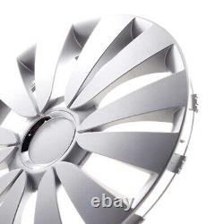 4 enjoliveurs de roues de 15 pouces Sky silver pour Citroën Ford Lancia MINI Re
