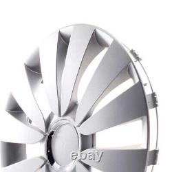 4 enjoliveurs de roues de 15 pouces Sky silver pour Citroën Ford Lancia MINI Re